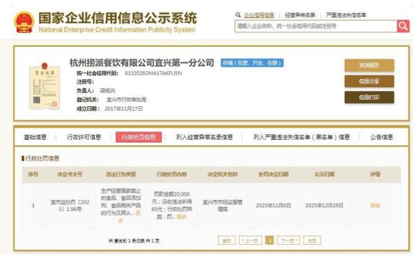 富灯网  海底捞一门店吃出塑料碎片被罚2万元